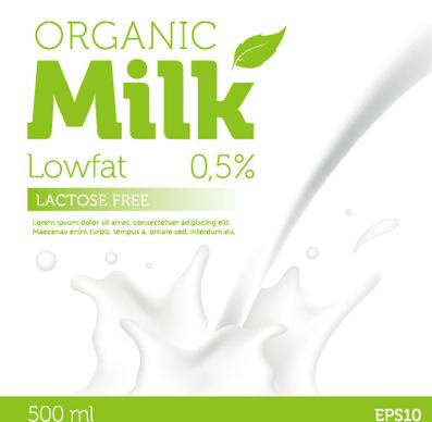 organic milk advertising poster vector