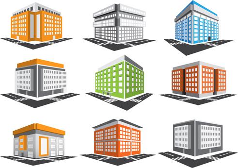 different skyscrapers model vector