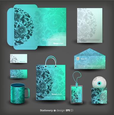 creative stationery cover kit vector set