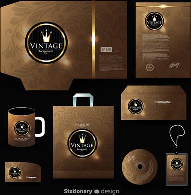 creative stationery cover kit vector set