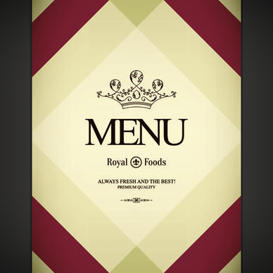 restaurant royal food menu cover vector