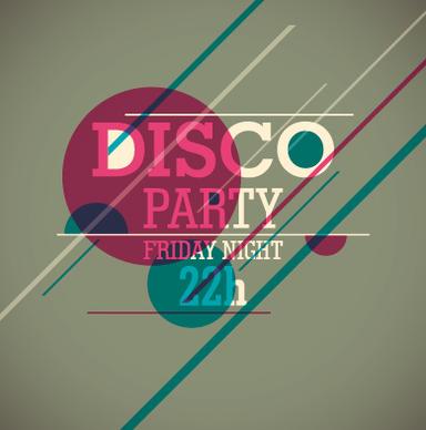 vintage disco party poster flyer design vector