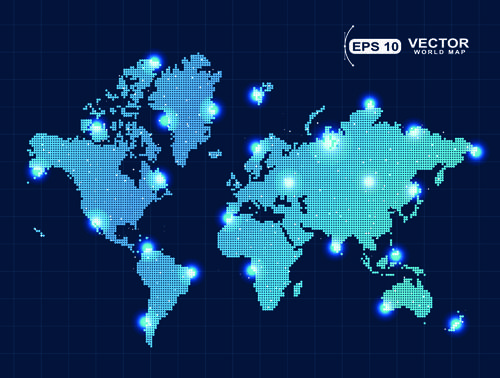 vector world map design graphics set