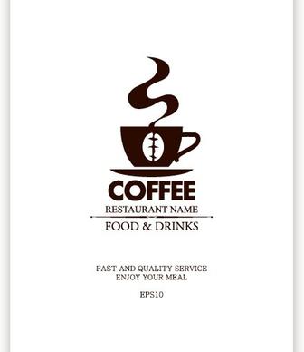 coffee menu cover design vector