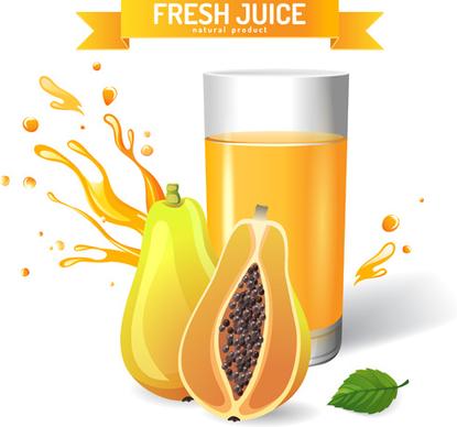 fresh juice splashes effect poster design