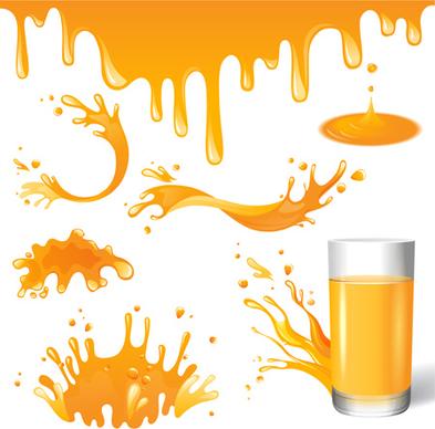 splashes juice creative design vector