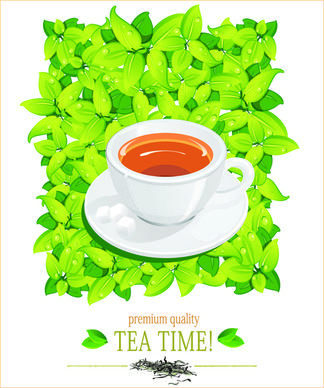 creative tea design elements vector set