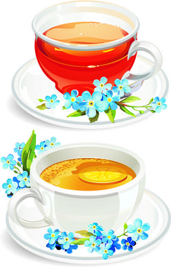 creative tea design elements vector set