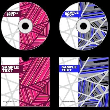 abstract colored dvd and cd disk packing cover vector