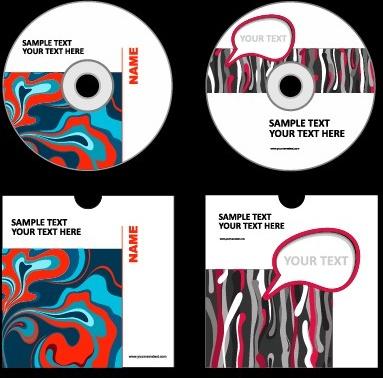 abstract colored dvd and cd disk packing cover vector