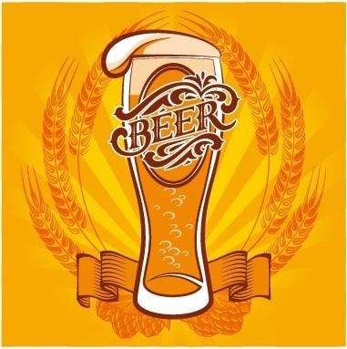 yellow style beer menu cover design vector