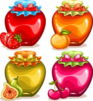 fruit drinks food vector graphic set