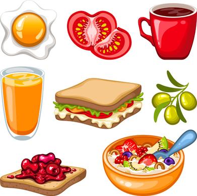 fruit drinks food vector graphic set