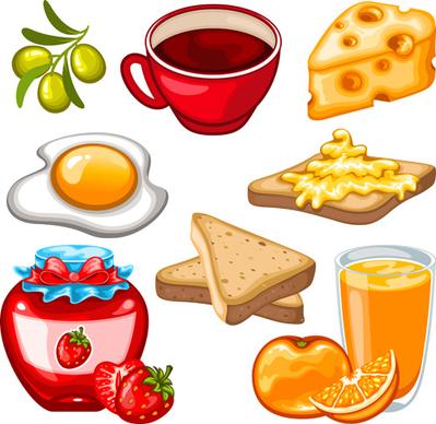 fruit drinks food vector graphic set