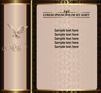 golden frame menu cover design vector