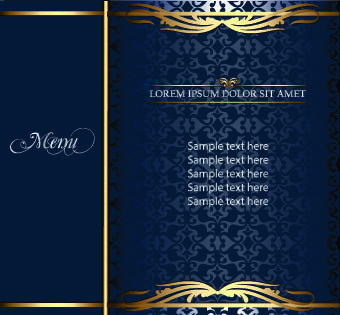 golden frame menu cover design vector