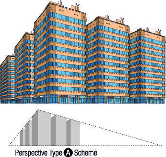 skyscraper design scheme vector set