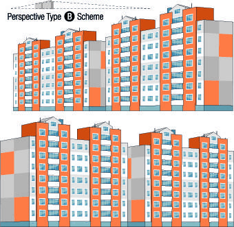 skyscraper design scheme vector set