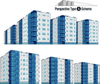 skyscraper design scheme vector set