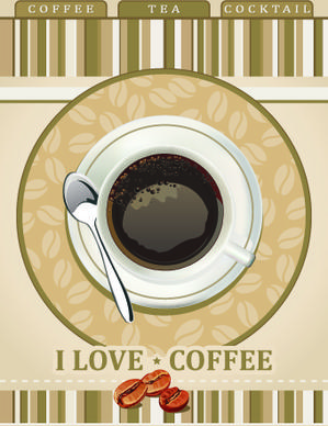 i love coffee theme poster design vector