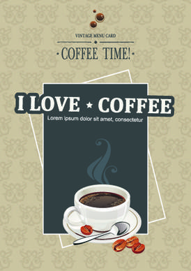 i love coffee theme poster design vector