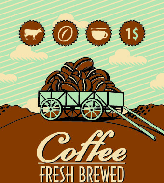 vintage coffee advertising poster design vector