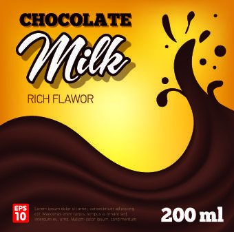 creative chocolate milk advertising cover vector