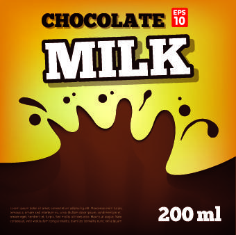 creative chocolate milk advertising cover vector