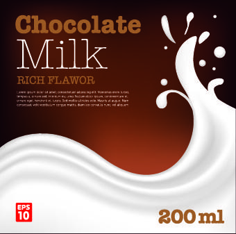 creative chocolate milk advertising cover vector