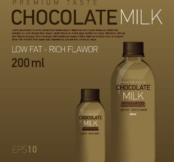 creative chocolate milk advertising cover vector