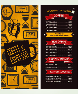 cafe menu creative design vecor