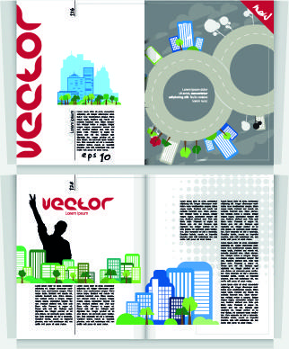 city magazine cover vector