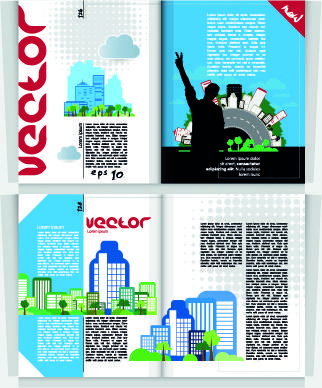 city magazine cover vector