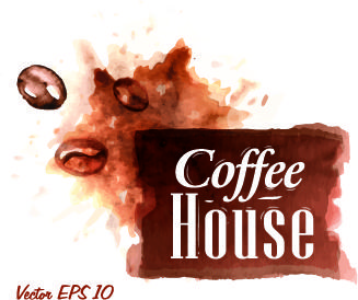 coffee drawn elements vector