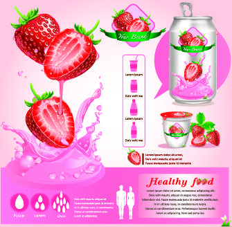 healthy food flyer template vector