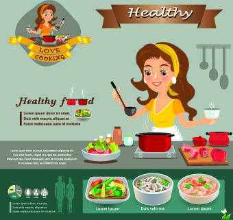 healthy food flyer template vector