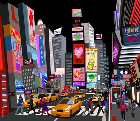 bustling city design vector