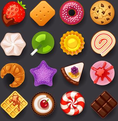 vivid food icons vector