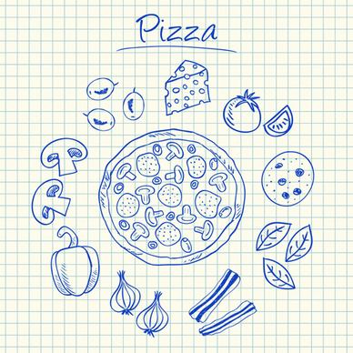 hand drawn fast food elements