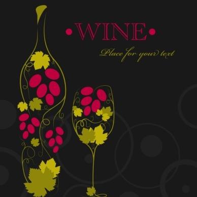 floral wine creative design vector