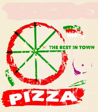 vintage pizza design vector