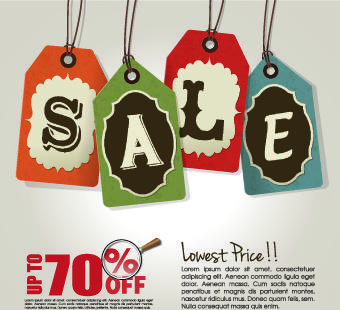 sale tag poster retro style vector