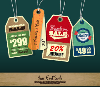 sale tag poster retro style vector