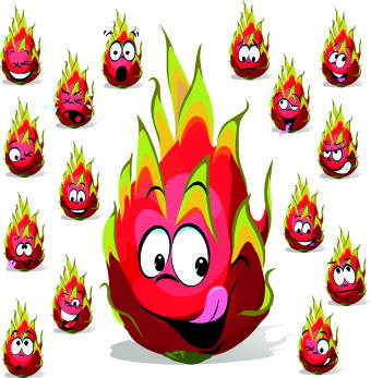 cartoon funny fruit vector