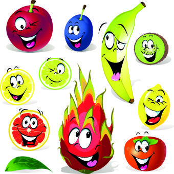 cartoon funny fruit vector