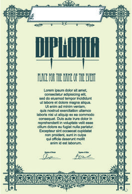 modern diploma template vector