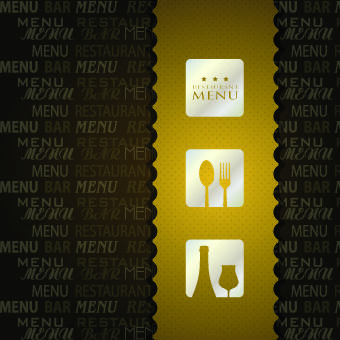 luxurious restaurant menu vector set