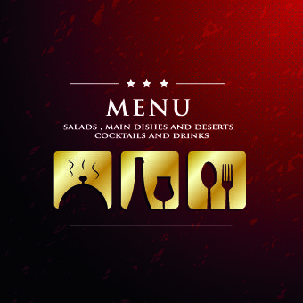 luxurious restaurant menu vector set