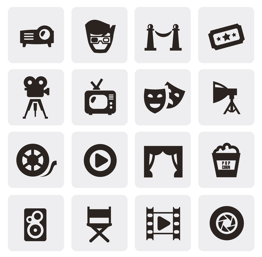 huge collection of black and white icons vector