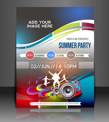 abstract summer party flyers design vector